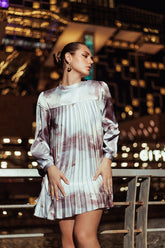 Velocity Pleated Mini Gown -  In Stores by 24th Oct.